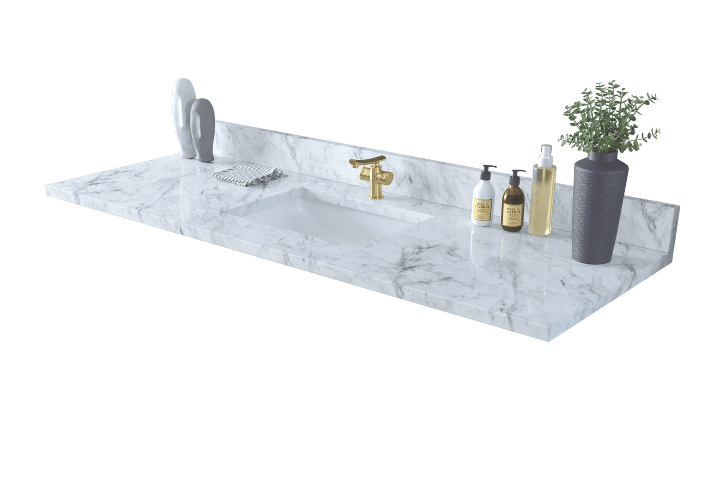 61 inch Single Marble Vanity Top with sink