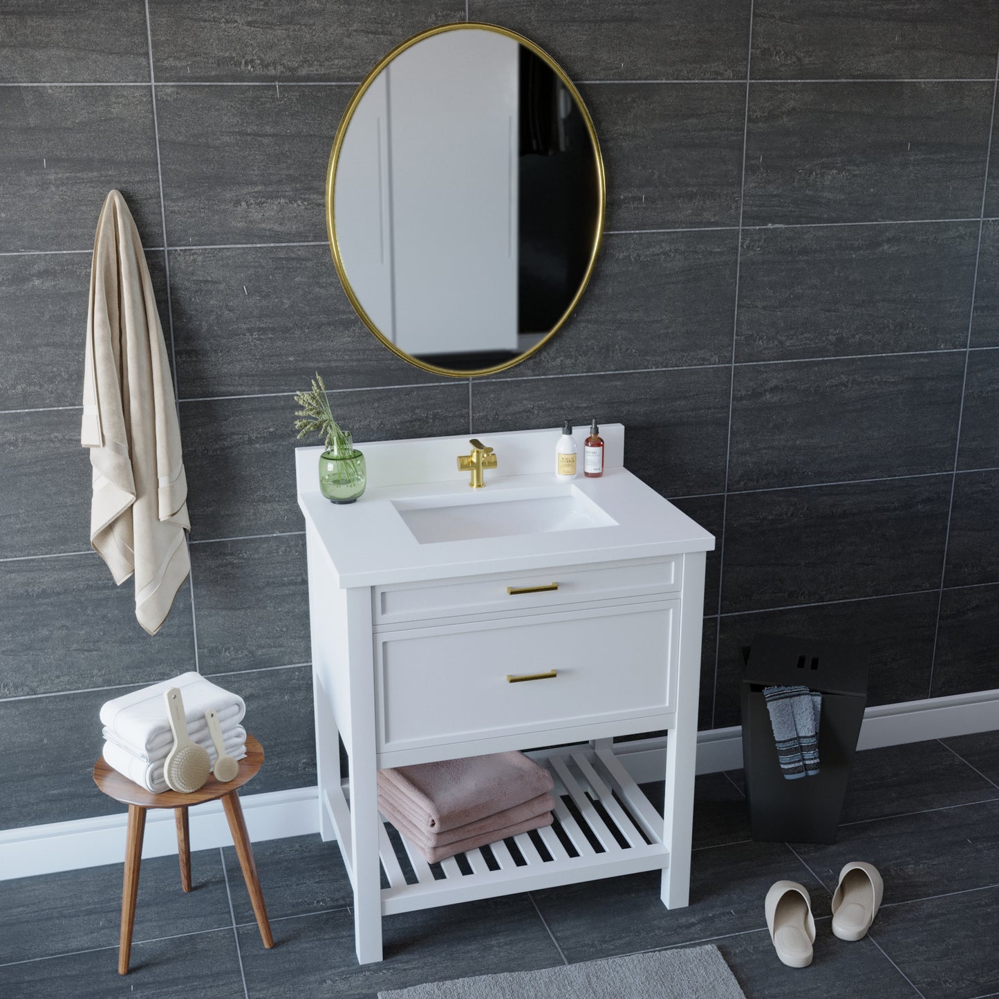 25 inch Quartz Vanity Top with sink