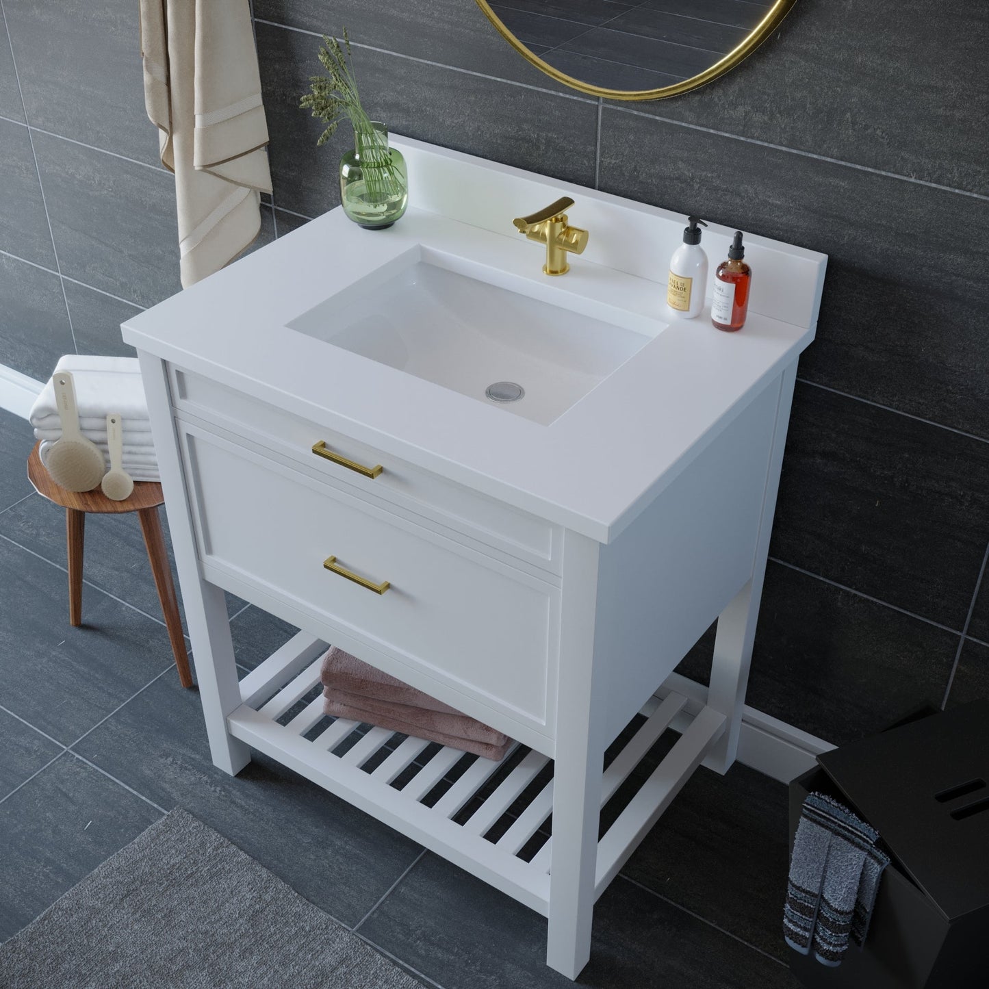 37 inch Quartz Vanity Top with sink