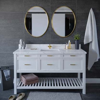 61 inch Single Quartz Vanity Top with sink