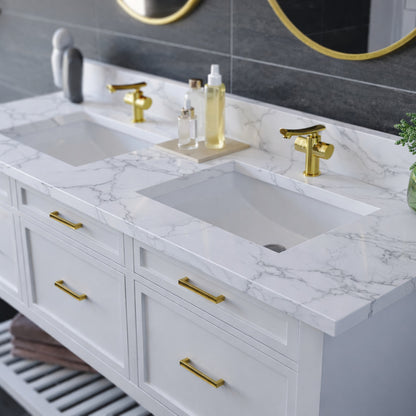 61 inch Double Quartz Vanity Top with sink