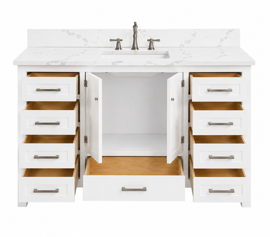 Sterling 60" Single Bathroom Vanity with Quartz Top