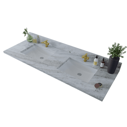 61 inch Double Marble Vanity Top with sink