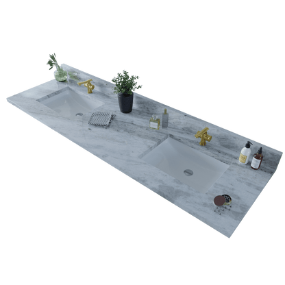 73 inch Double Marble Vanity Top with sink