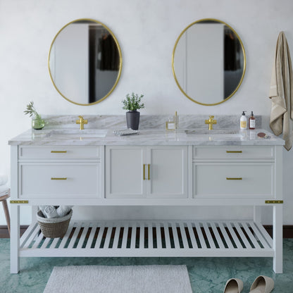 73 inch Double Marble Vanity Top with sink