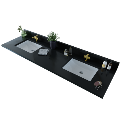 61 inch Double Quartz Vanity Top with sink