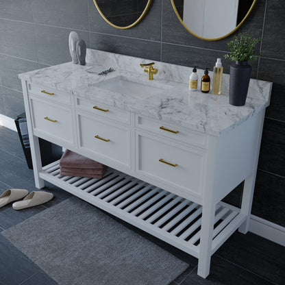 61 inch Single Marble Vanity Top with sink