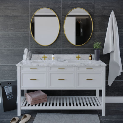 61 inch Double Marble Vanity Top with sink