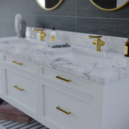 61 inch Double Marble Vanity Top with sink