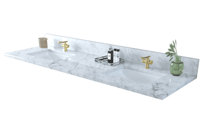 73 inch Double Marble Vanity Top with sink