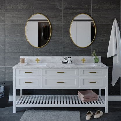 73 inch Double Marble Vanity Top with sink