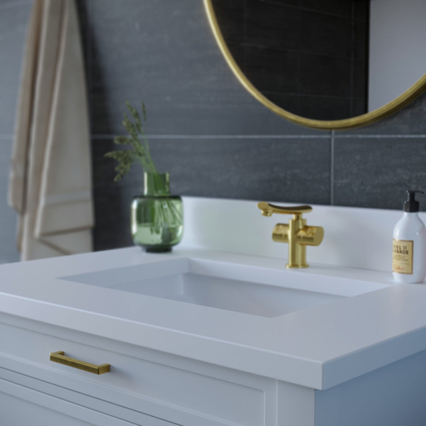 49 inch Quartz Vanity Top with sink