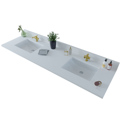 61 inch Double Quartz Vanity Top with sink