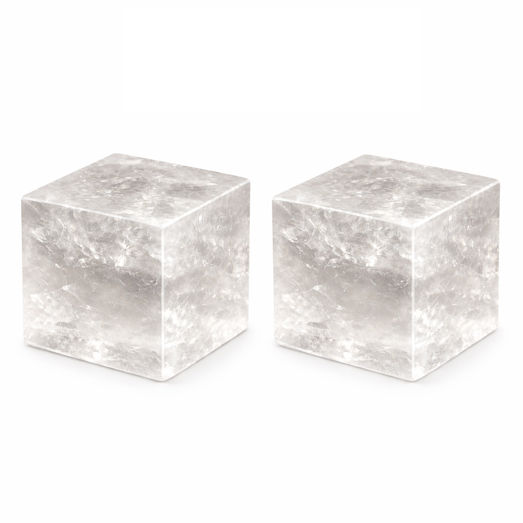Natural Clear Quartz Healing Crystal Cube