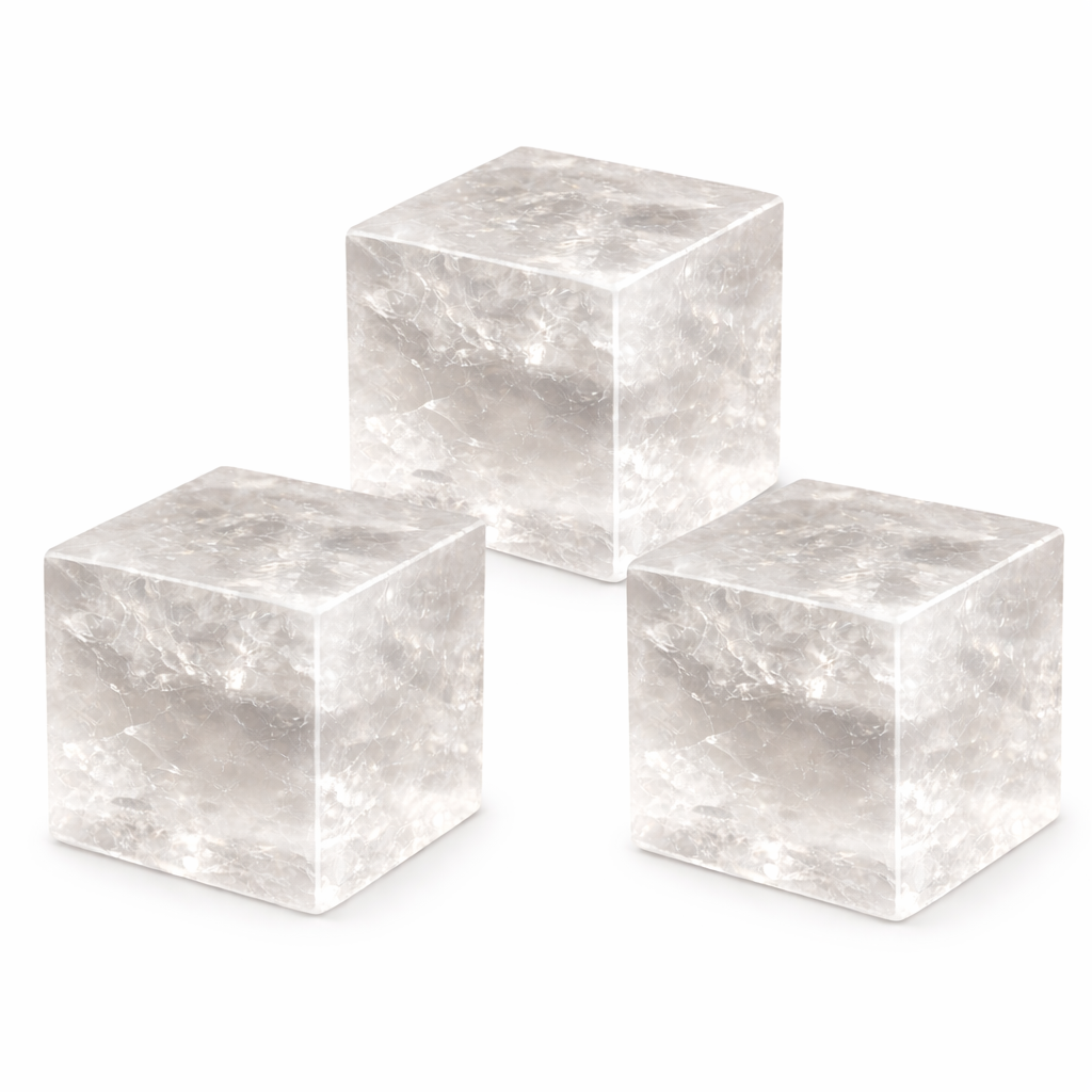 Natural Clear Quartz Healing Crystal Cube
