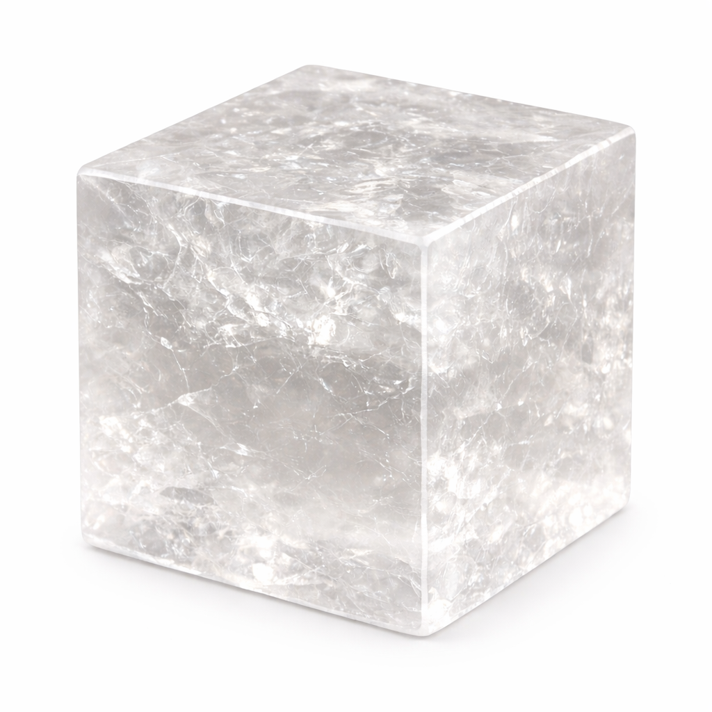 Natural Clear Quartz Healing Crystal Cube