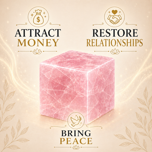 Natural Rose Quartz Healing Crystal Cube
